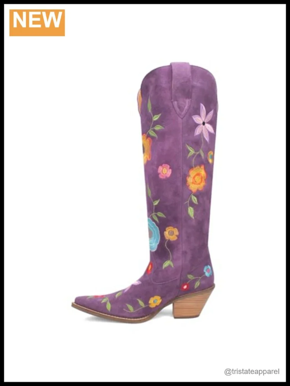 Embroidered Floral Suede Snip Toe Over the Knee Boots, 2.5in Heel, Pull-On